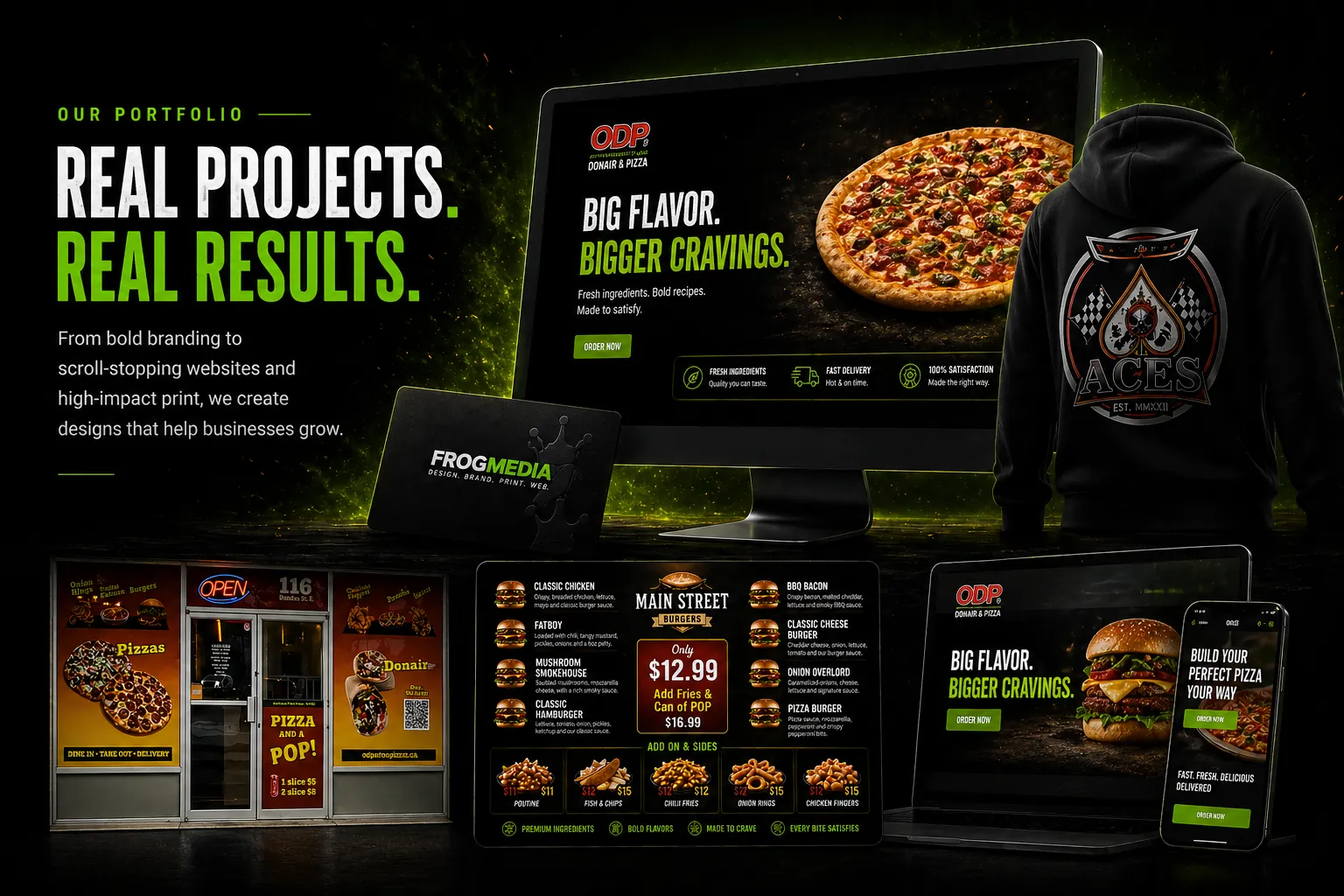 Real projects, real results – websites, menus, window graphics and branding